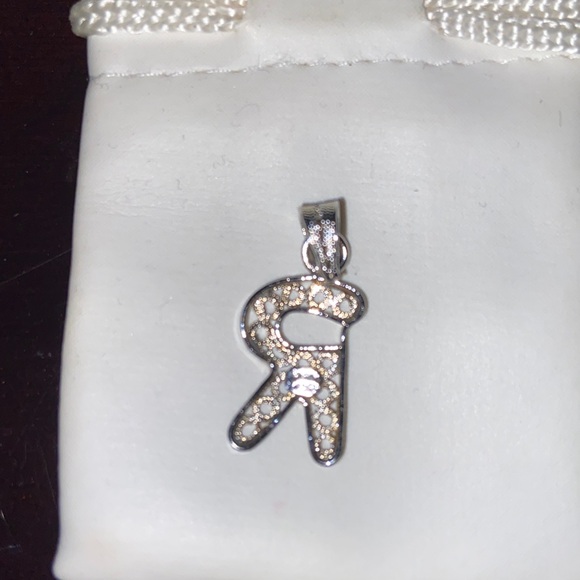 Silver and Gold 'R' Pendant - Picture 2 of 2